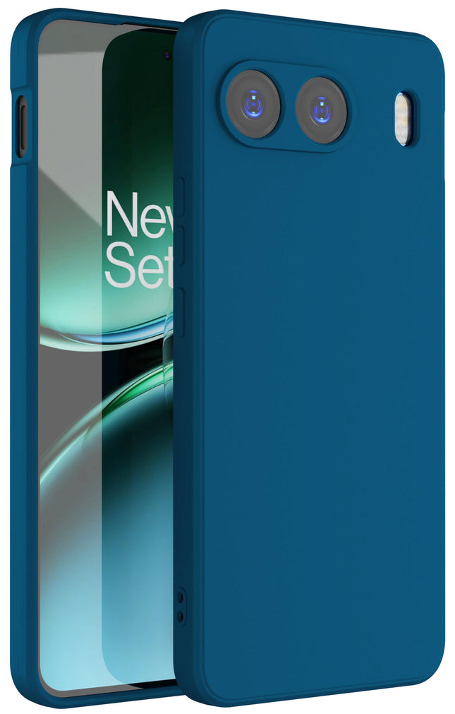 Mobizang Matte Protective Lens Flexible Back Cover for OnePlus Nord 4 | Slim Silicone with Soft Lining Shockproof Full Body Bumper Case (Blue)