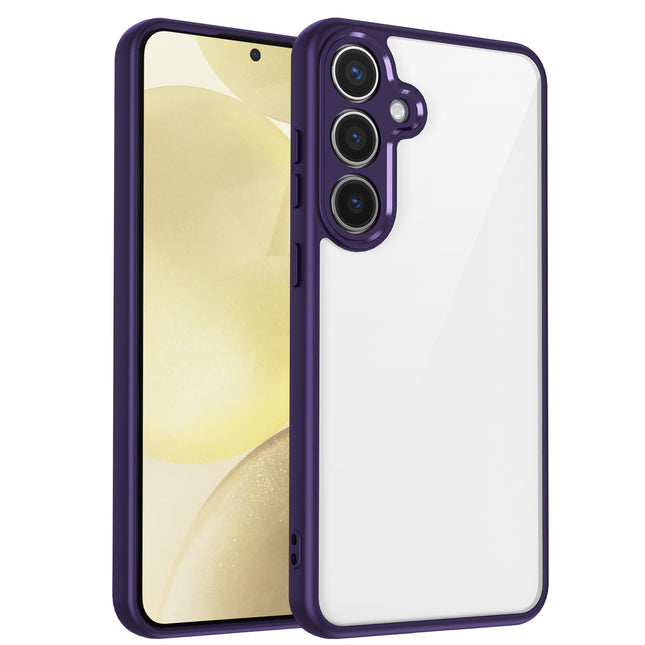 Mobizang Hawkeye Clear Back Cover for Samsung Galaxy A36 | Camera Lens Protector Shockproof Slim Clear Case Cover (Purple Sides)