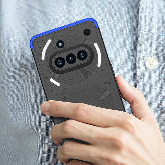 Mobizang Double Dip Full 360 Protection Back Case Cover for Nothing Phone 3A 5G (Black,Blue)