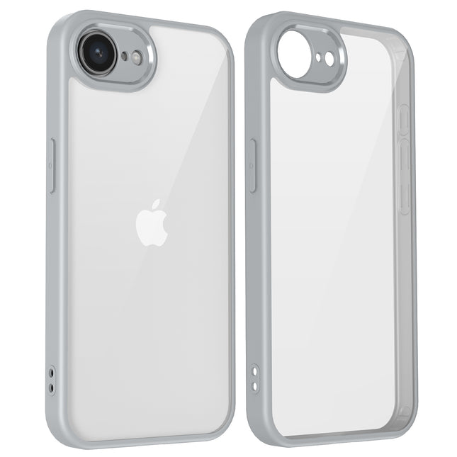 Mobizang Hawkeye Clear Back Cover for Apple iPhone 16E | Camera Lens Protector Shockproof Slim Clear Case Cover (Grey Sides)