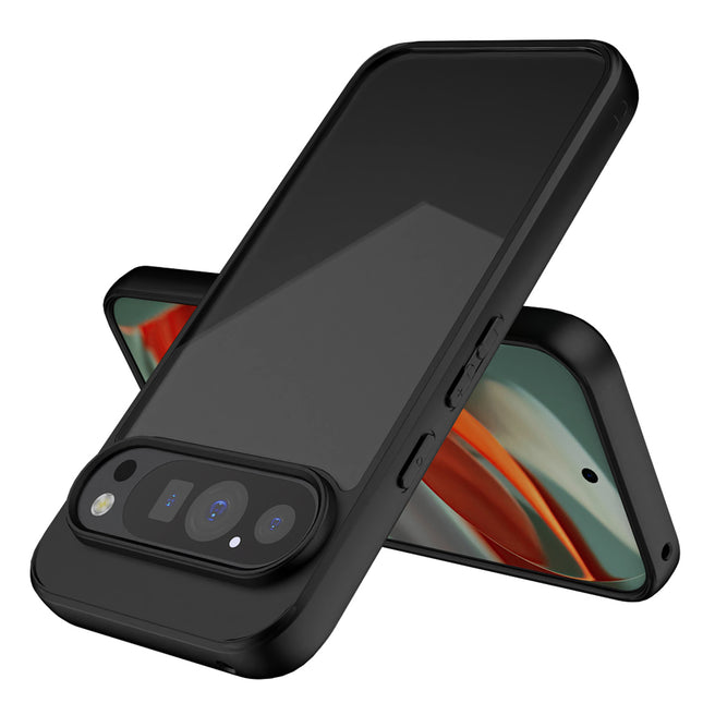 Mobizang Hawkeye Clear Back Cover for Google Pixel 9 / Pixel 9 PRO | Camera Lens Protector Shockproof Slim Clear Case Cover (Black)