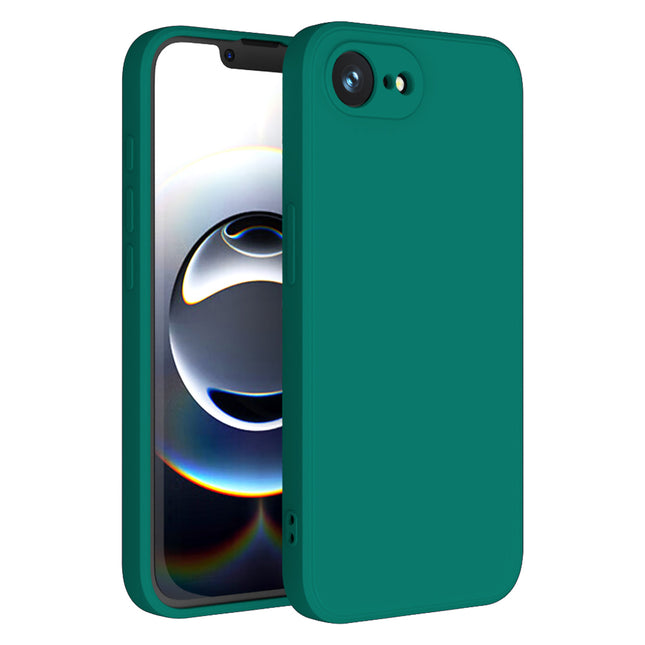 Mobizang Matte Protective Lens Flexible Back Cover for Apple iPhone 16E | Slim Silicone with Soft Lining Shockproof Full Body Bumper Case (Green)