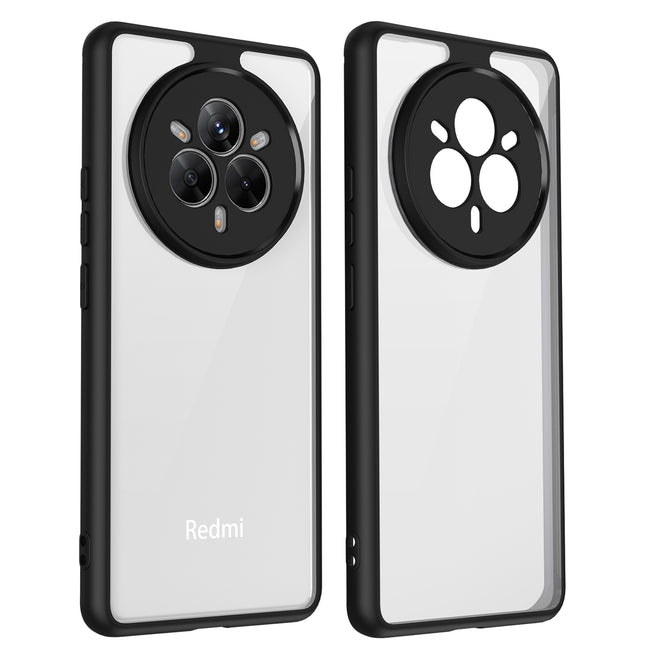 Mobizang Hawkeye Clear Back Cover for Realme 14 Pro 5G | Camera Lens Protector Shockproof Slim Clear Case Cover (Black Sides)