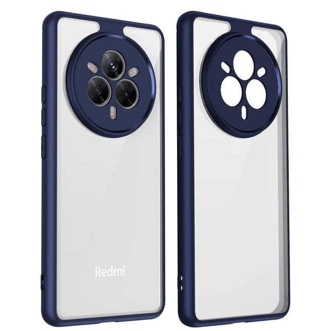 Mobizang Hawkeye Clear Back Cover for Realme 14 Pro 5G | Camera Lens Protector Shockproof Slim Clear Case Cover (Blue Sides)