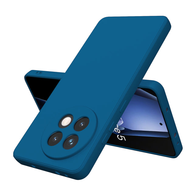 Mobizang Matte Protective Lens Flexible Back Cover for OnePlus 13R | Slim Silicone with Soft Lining Shockproof Full Body Bumper Case (Blue)