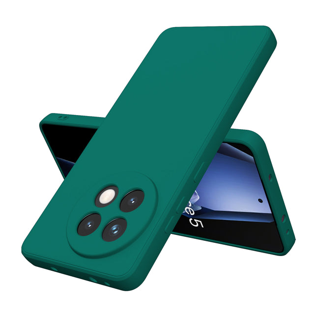 Mobizang Matte Protective Lens Flexible Back Cover for OnePlus 13R | Slim Silicone with Soft Lining Shockproof Full Body Bumper Case (Green)