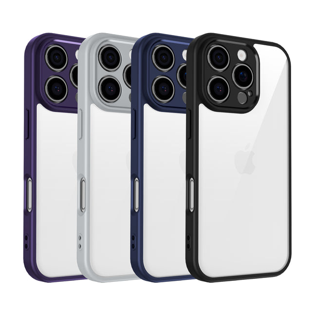 Mobizang Hawkeye Clear Back Cover for Apple iPhone 16 Pro Max | Camera Lens Protector Shockproof Slim Clear Case Cover (Black Sides)