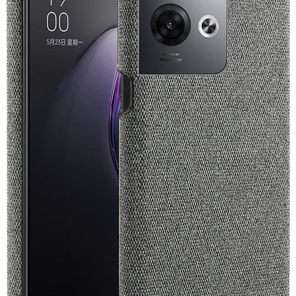 Mobizang Woven Soft Fabric Case for Oppo Reno 8 PRO (5G) Back Cover,  Shock Protection Slim Hard Anti Slip Back Cover (Grey)