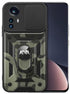 Tank Back Cover for Xiaomi 12 PRO (5G) , Inbuilt Ring + Slider Shockproof Lens  Protection Case (Black)