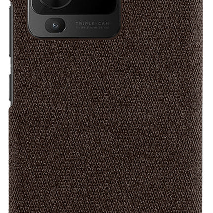 Mobizang Woven Soft Fabric Case for VIVO V25 PRO (5G) Back Cover, Shock Protection Slim Hard Anti Slip Back Cover (Brown)