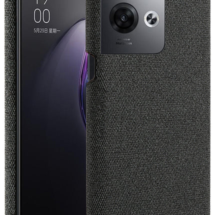 Mobizang Woven Soft Fabric Case for Oppo Reno 8 PRO (5G) Back Cover,  Shock Protection Slim Hard Anti Slip Back Cover (Black)