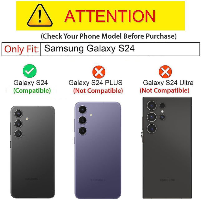 Mobizang Clear Airbag Back Case for Samsung Galaxy S24 | Transparent Shockproof Slim Hard PC Shell Protective Cover (Green)