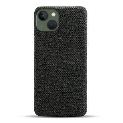 Mobizang Woven Soft Fabric Case for Apple iPhone 14 Back Cover, Shock Protection Slim Hard Anti Slip Back Cover (Black)