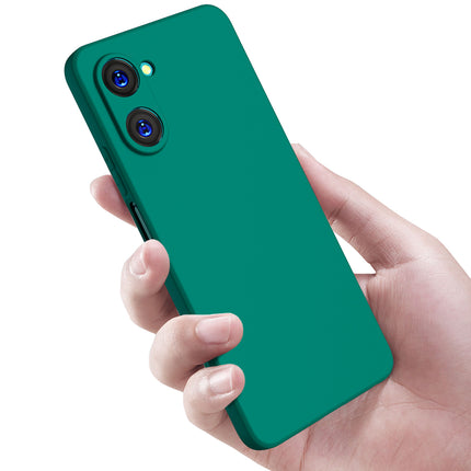 Mobizang Matte Lens Protective Shockproof Flexible Back Cover for Realme 10 Pro Case | Slim Silicone with Soft Lining Shockproof Full Body Bumper (Green)