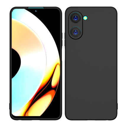 Mobizang Matte Lens Protective Shockproof Flexible Back Cover for Realme 10 Pro Case | Slim Silicone with Soft Lining Shockproof Full Body Bumper (Black)
