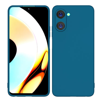 Mobizang Matte Lens Protective Shockproof Flexible Back Cover for Realme 10 Pro Case | Slim Silicone with Soft Lining Shockproof Full Body Bumper (Blue)