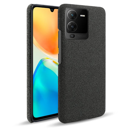 Mobizang Woven Soft Fabric Case for VIVO V25 PRO (5G) Back Cover, Shock Protection Slim Hard Anti Slip Back Cover (Black)