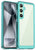 Mobizang Unicorn Acrylic Clear Back Cover For Samsung Galaxy S24 FE | Slim Shockproof [Military Grade Protection] Hybrid Bumper Case (Blue Sides)