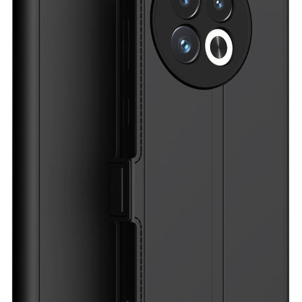 Mobizang Noble Slim Magnetic Leather Flip Case Cover for OnePlus 13R | Card Holder Stand Flip Wallet Case (Black)