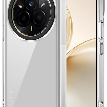 Mobizang Warrior Acrylic Clear Back Cover For Realme 14 Pro 5G | Slim Shockproof [Military Grade Protection] Hybrid Bumper Case (Clear Sides)