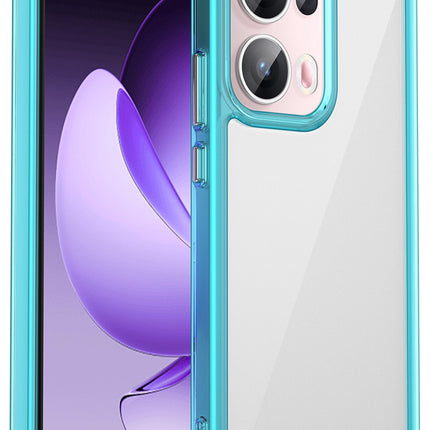 Mobizang Unicorn Acrylic Clear Back Cover For Oppo Reno 13 Pro 5G | Slim Shockproof [Military Grade Protection] Hybrid Bumper Case (Blue Sides)