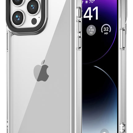 Mobizang Warrior Acrylic Clear Back Cover For Apple iPhone 16 Pro Max | Slim Shockproof [Military Grade Protection] Hybrid Bumper Case (Clear Sides)