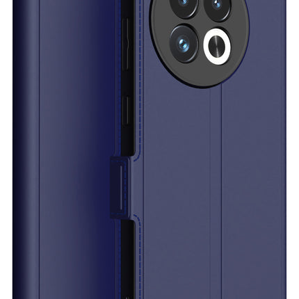Mobizang Noble Slim Magnetic Leather Flip Case Cover for OnePlus 13R | Card Holder Stand Flip Wallet Case (Blue)