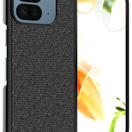 Mobizang Soft Full Fabric Protective Back Case Cover for Google Pixel 9 Pro Fold | Shockproof Slim Hard Anti Slip Back Case (Black)