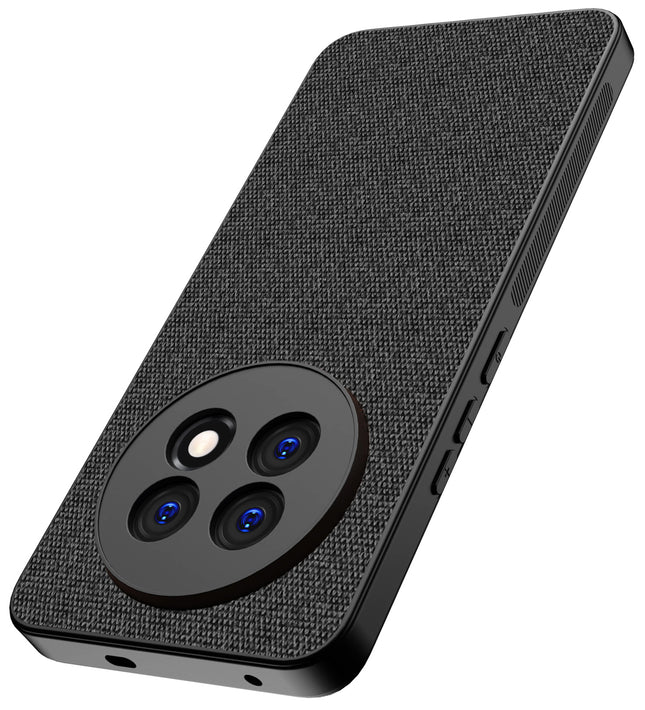 Mobizang Soft Full Fabric Protective Back Case Cover for Realme 13 PRO / 13 PRO PLUS | Shockproof Slim Hard Anti Slip Back Case (Black)