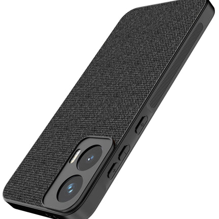 Mobizang Soft Full Fabric Protective Back Case Cover for Moto G35 | Shockproof Slim Hard Anti Slip Back Case (Black)