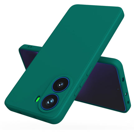 Mobizang Matte Protective Lens Flexible Back Cover for Poco X7 Pro 5G | Slim Silicone with Soft Lining Shockproof Full Body Bumper Case (Green)