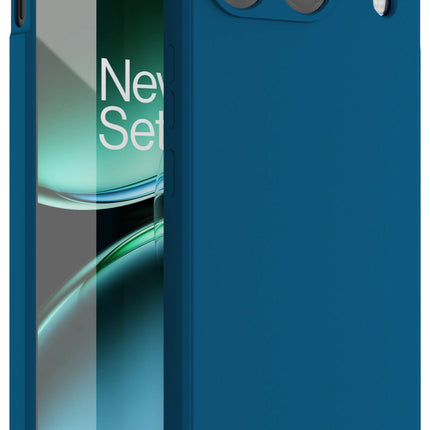 Mobizang Matte Protective Lens Flexible Back Cover for OnePlus Nord 4 | Slim Silicone with Soft Lining Shockproof Full Body Bumper Case (Blue)