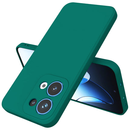 Mobizang Matte Protective Lens Flexible Back Cover for Oppo Reno 13 5G | Slim Silicone with Soft Lining Shockproof Full Body Bumper Case (Green)