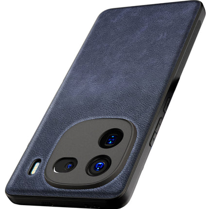 Kapa Tux Leather Back Cover for IQOO 12 (5G) | Slim Shockproof Camera Protection Bumper Case (Blue)