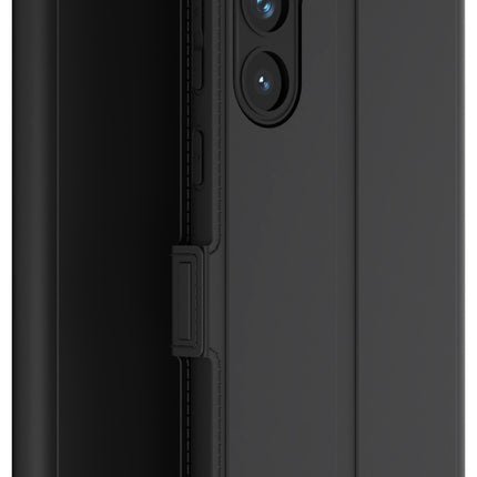 Mobizang Noble Slim Magnetic Leather Flip Case Cover for Samsung Galaxy S25 Plus | Card Holder Stand Flip Wallet Case (Black)