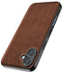 Mobizang Tux Leather Back Cover for Apple iPhone 16 | Slim Shockproof Camera Protection Bumper Case (Brown)