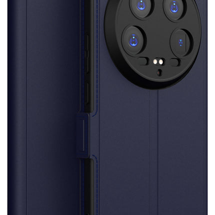 Mobizang Noble Slim Magnetic Leather Flip Case Cover for Xiaomi 14 ULTRA (5G) | Card Holder Stand Flip Wallet Case (Blue)