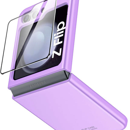 Mobizang Ultra Thin Back Case for Samsung Galaxy Flip6 / Z Flip 6 | With [Inbuilt Glass]  Full Body Protection Hard Back Cover (Purple)