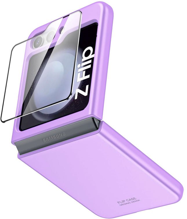 Mobizang Ultra Thin Back Case for Samsung Galaxy Flip6 / Z Flip 6 | With [Inbuilt Glass]  Full Body Protection Hard Back Cover (Purple)
