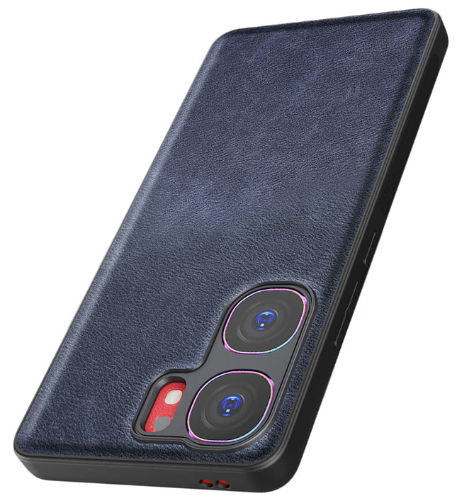 Kapa Tux Leather Back Cover for IQOO Neo 9 Pro | Slim Shockproof Camera Protection Bumper Case (Blue)