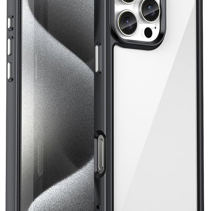 Mobizang Unicorn Acrylic Clear Back Cover For Apple iPhone 16 Pro Max | Slim Shockproof [Military Grade Protection] Hybrid Bumper Case (Black Sides)