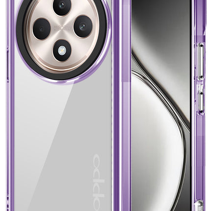Mobizang Warrior Acrylic Clear Back Cover For Oppo F27 Pro / Oppo F27 Pro Plus | Slim Shockproof [Military Grade Protection] Hybrid Bumper Case (Purple Sides)