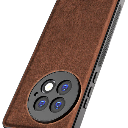 Mobizang Tux Leather Back Cover for OnePlus 13 | Slim Shockproof Camera Protection Bumper Case (Brown)