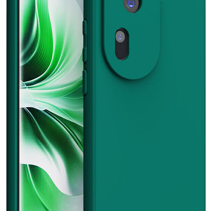 Mobizang Matte Protective Lens Flexible Back Cover for Oppo Reno 11 Pro (5G) | Slim Silicone with Soft Lining Shockproof Full Body Bumper Case (Green)