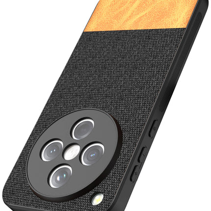 Mobizang Soft Fabric & Leather Hybrid Protective Back Cover for Oppo Find X8 | Shockproof Slim Hard Anti Slip Back Case (Black,Brown)