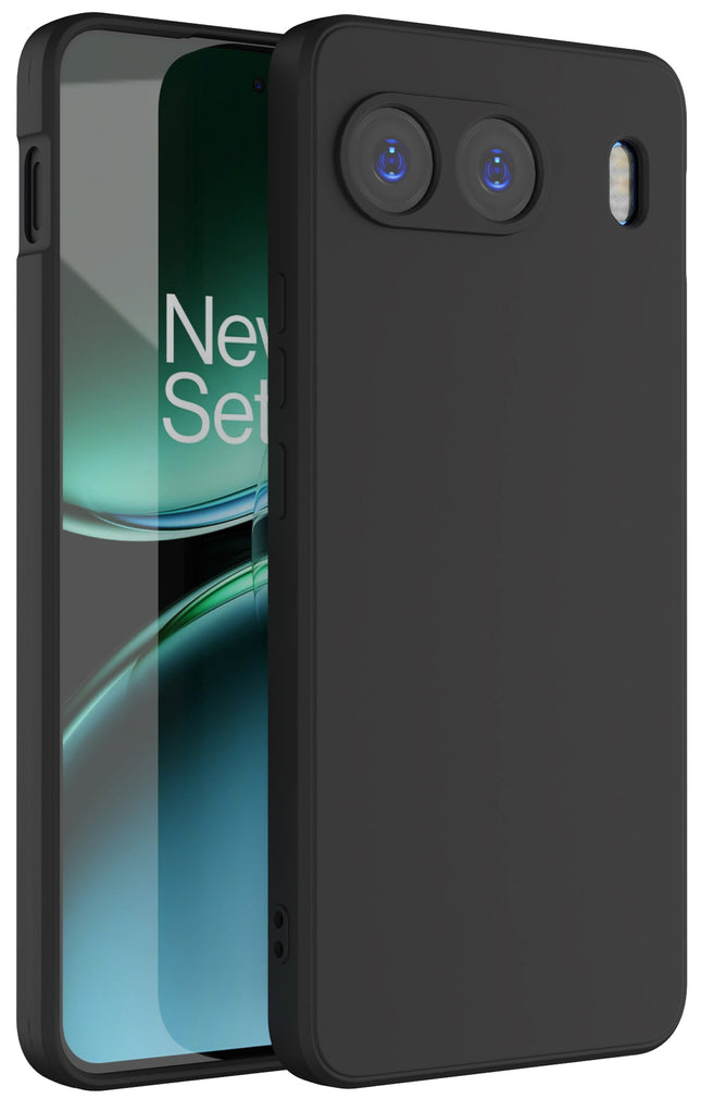 Mobizang Matte Protective Lens Flexible Back Cover for OnePlus Nord 4 | Slim Silicone with Soft Lining Shockproof Full Body Bumper Case (Black)