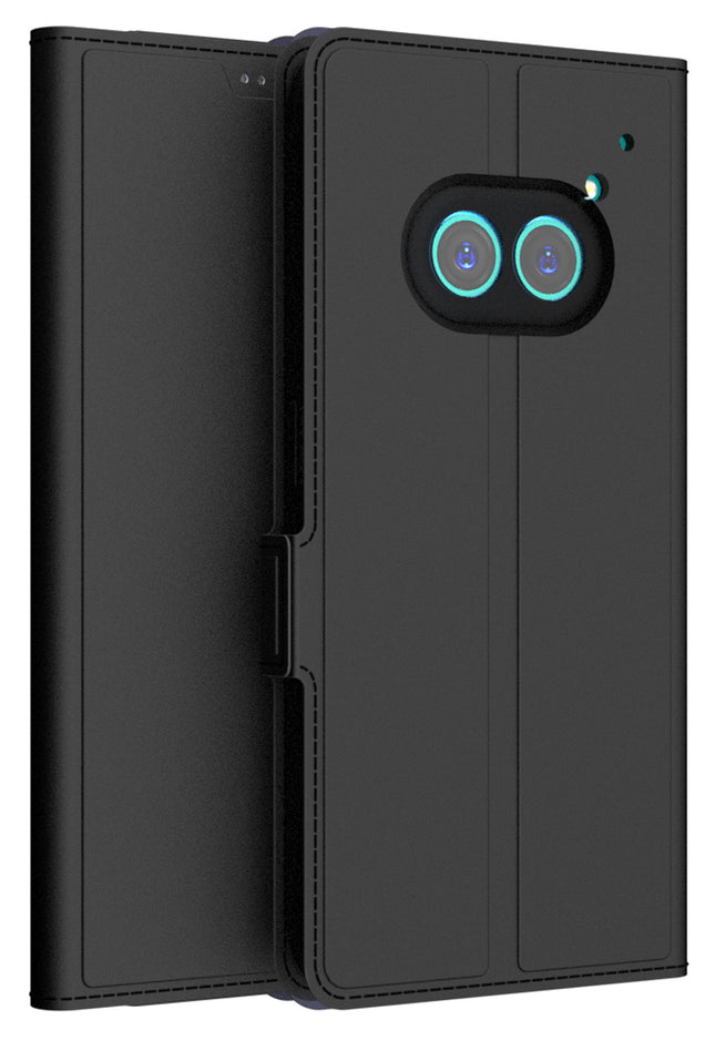 Kapa Noble Slim Magnetic Leather Flip Case Cover for Nothing Phone 2A | Card Holder Stand Flip Wallet Case (Black)