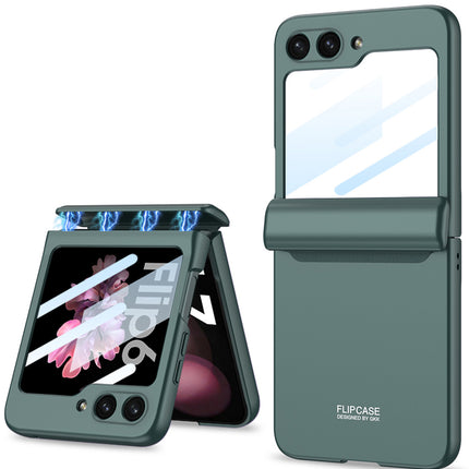 Mobizang Ultra Thin Back Cover for Galaxy Z Flip6 / Z Flip 6 | With [Magnetic Hinge Protection] and Inbuilt Glass Window Protection (Green)