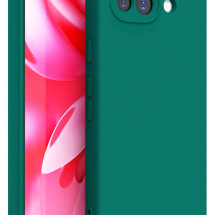 Mobizang Matte Protective Lens Flexible Back Cover for Google Pixel 9A | Slim Silicone with Soft Lining Shockproof Full Body Bumper Case (Green)