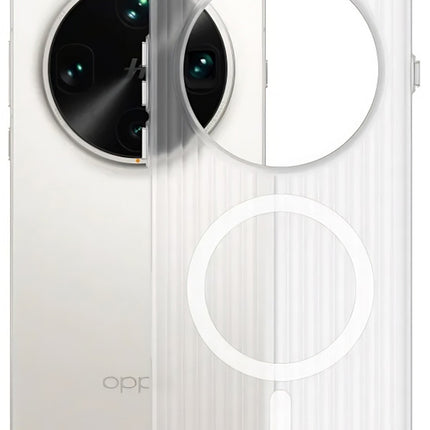 Mobizang Matte Magnetic Wave Grip Back Cover for OnePlus 13 | [MagSafe Compatible] Wireless charging, Slim, Metal Buttons, Frosted Back Case (White)